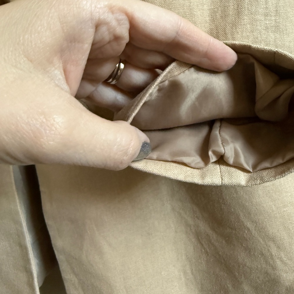 Bar III Women’s Blazer Linen Taupe Tan Camel Open Front Business Casual XXL - Picture 10 of 15